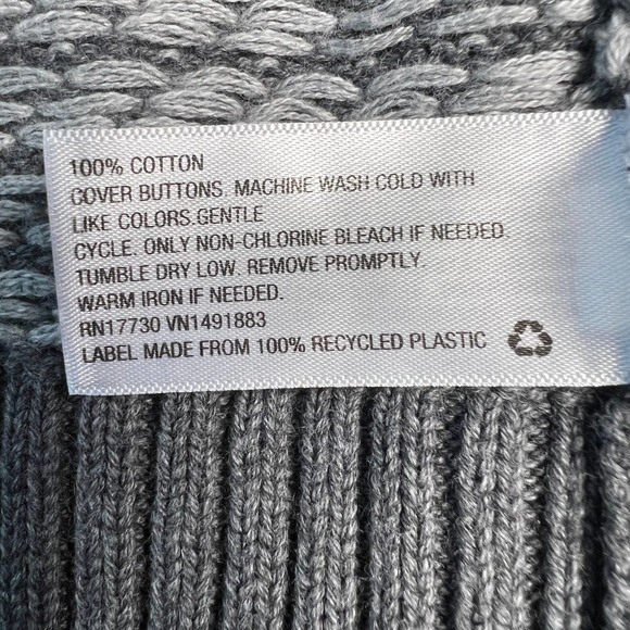 Merona Women's Sweater Button Down Grey/White Long Sleeves Cardigan Size XL - Picture 14 of 16